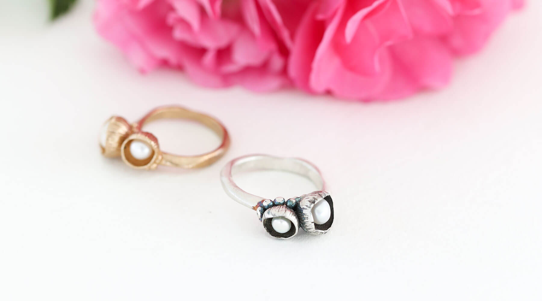 Perlenschmuck in Blütenform, handgefertigte Einzelstücke online kaufen