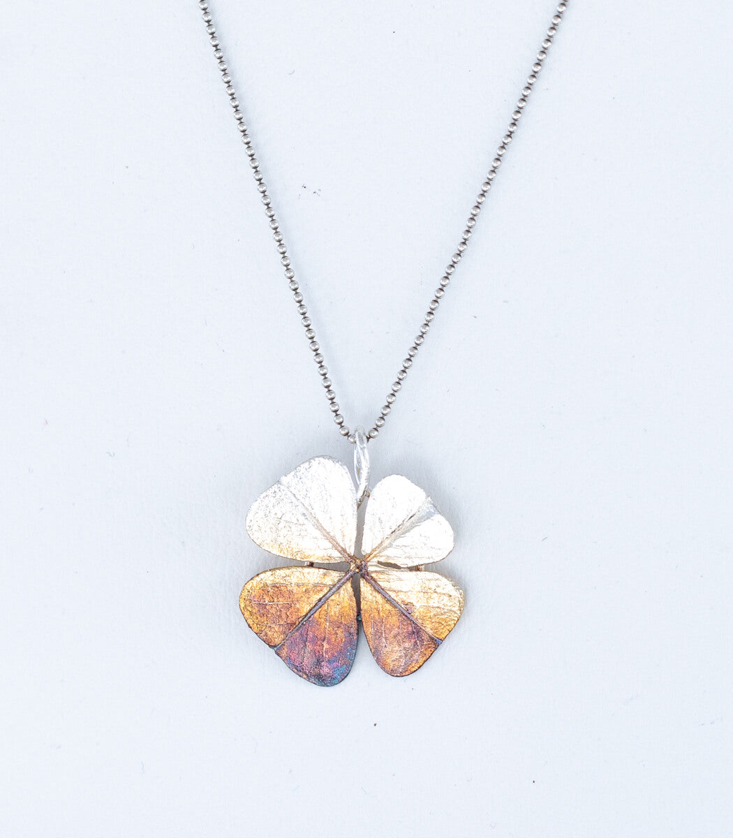 Glücksklee Anhänger Silber