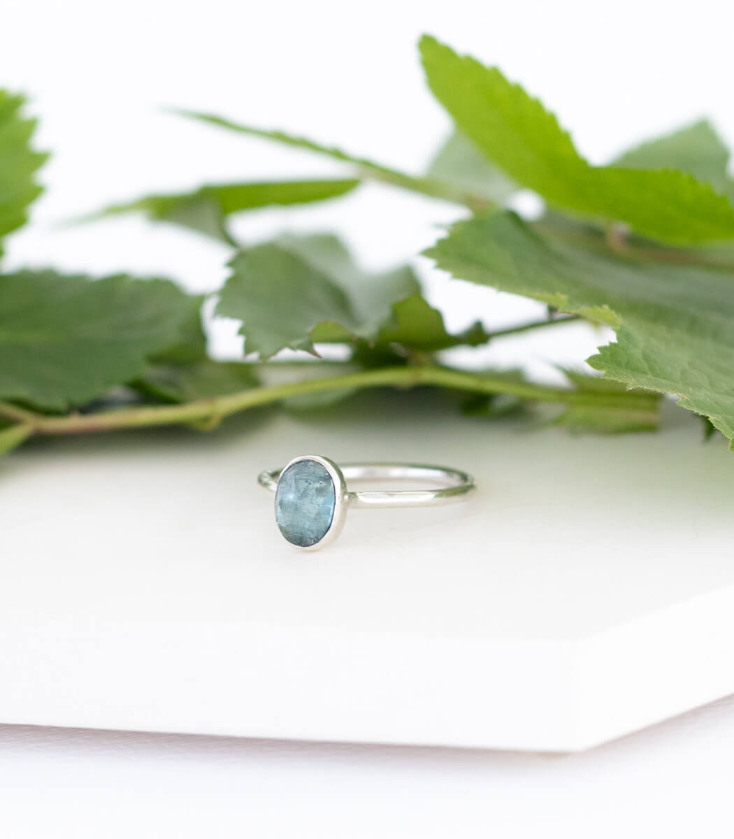Kyanit blau Ring Silber Gr. 51