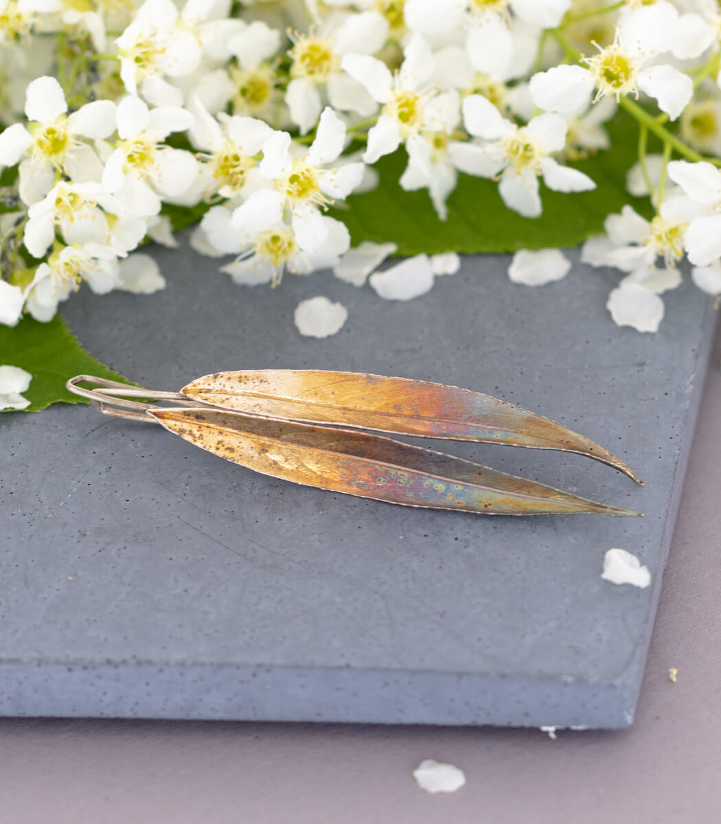 Weidenblatt Ohrhänger Silber