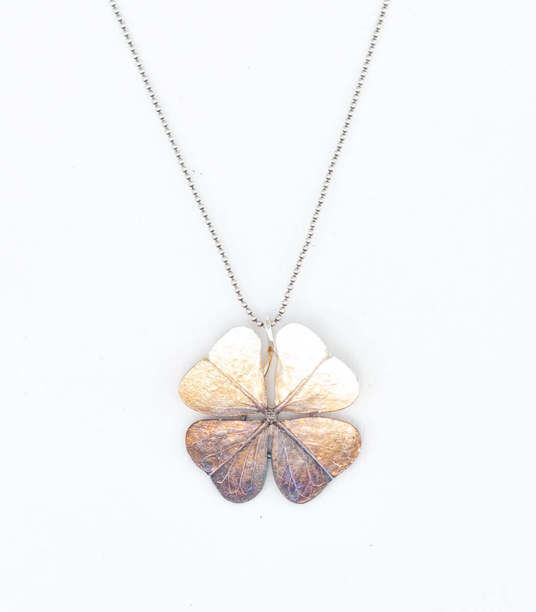 Glücksklee Anhänger Silber