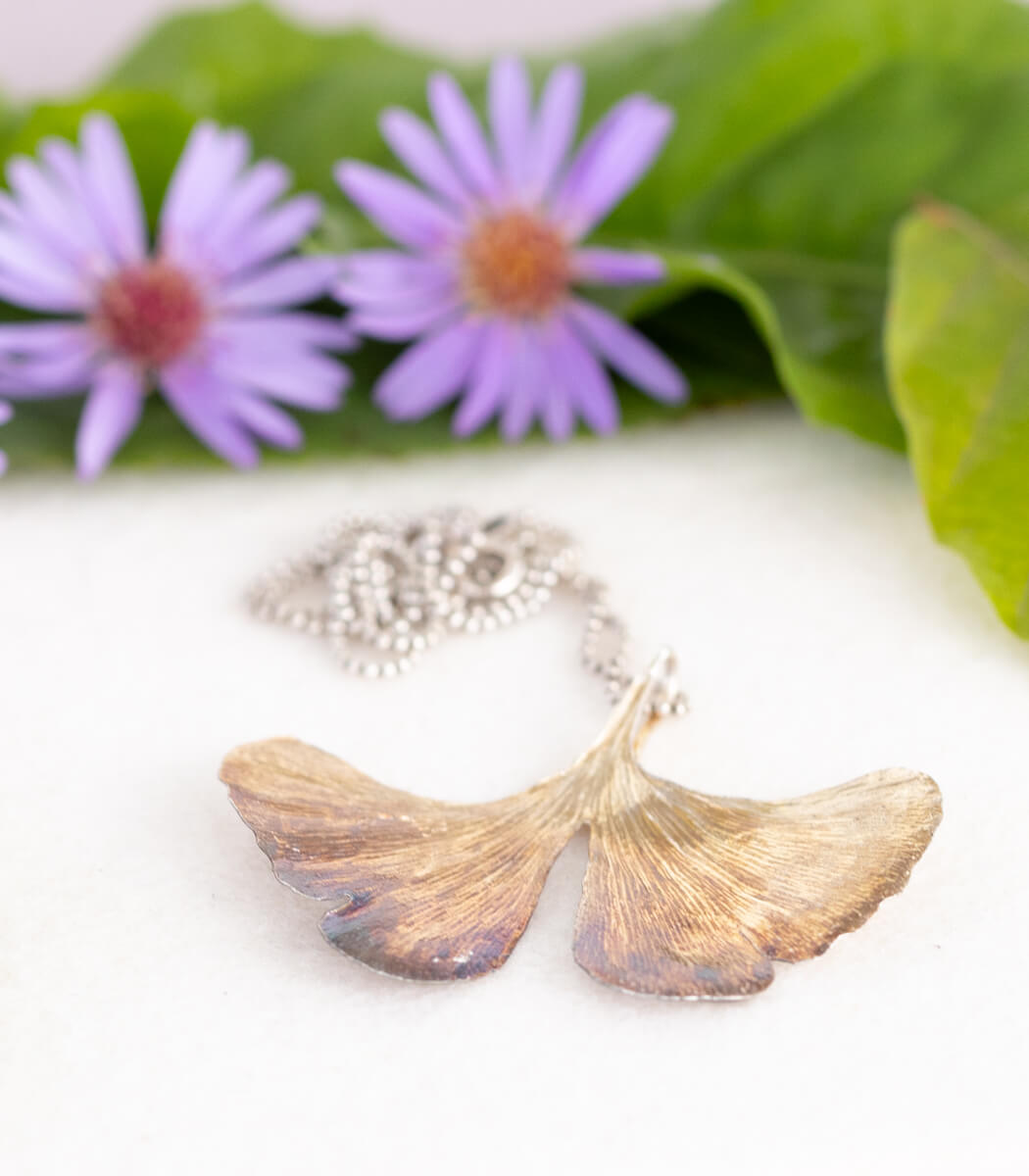 Ginkgo Anhänger Silber