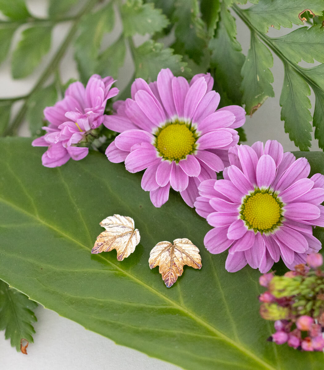 Ahorn Ohrstecker Silber