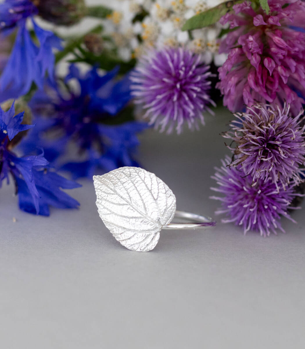 Lindenblatt Ring Silber Gr. 56