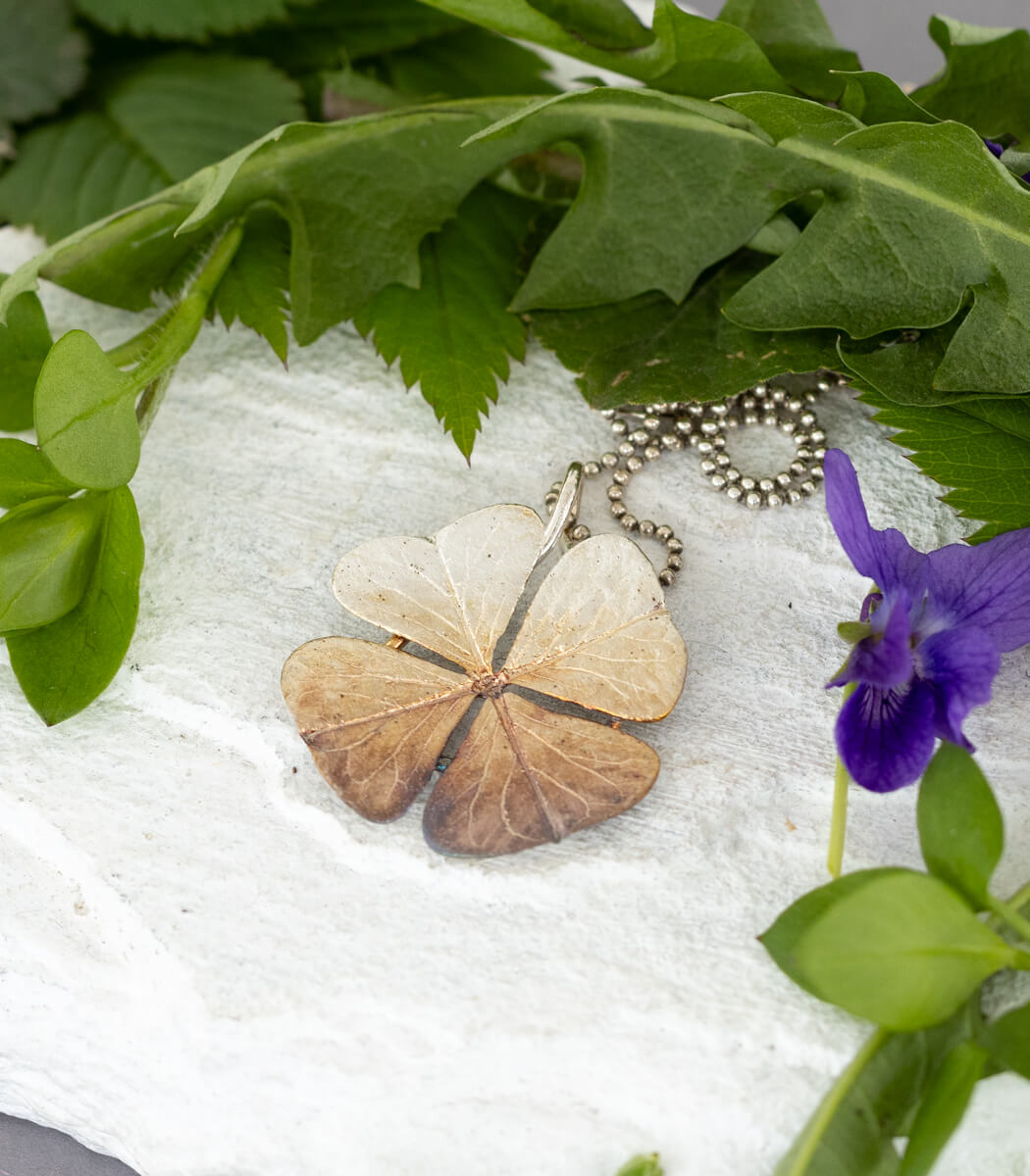 Glücksklee Anhänger Silber