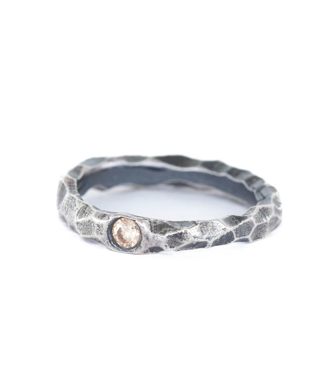 facettierter Ring in Silber mit Zirkonia Gr. 54