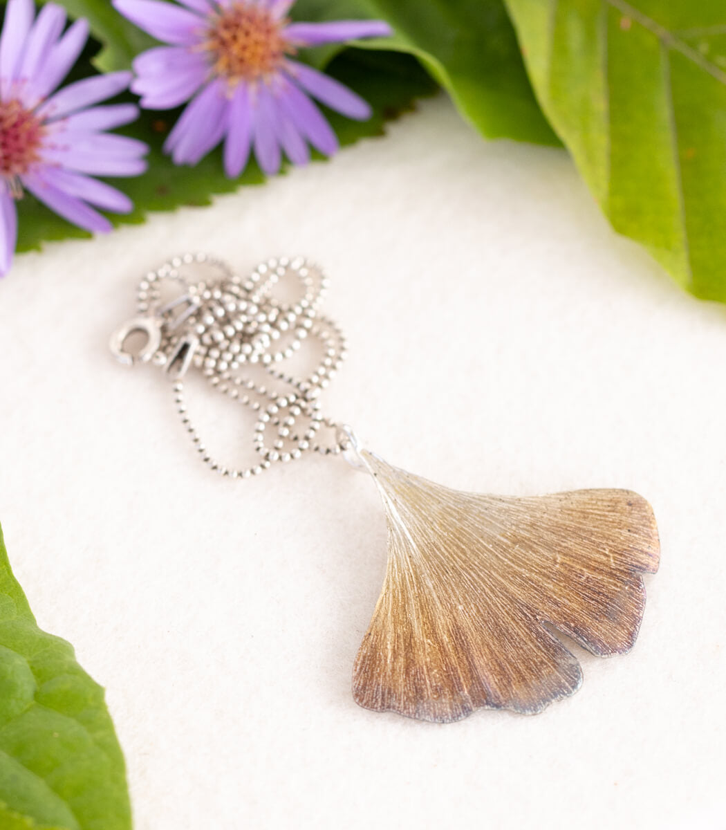Ginkgo Anhänger Silber