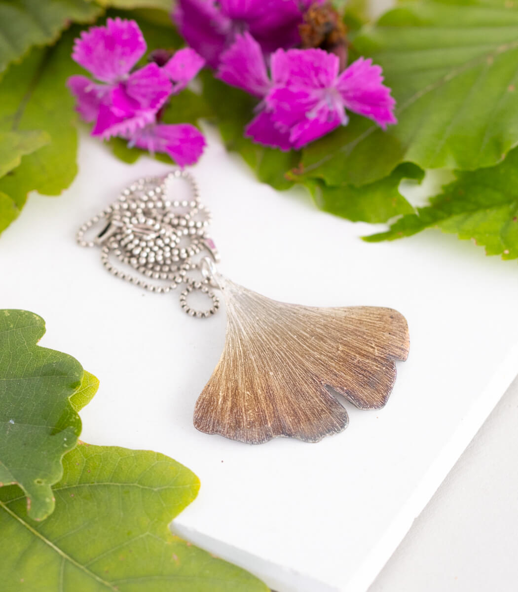 Ginkgo Anhänger Silber