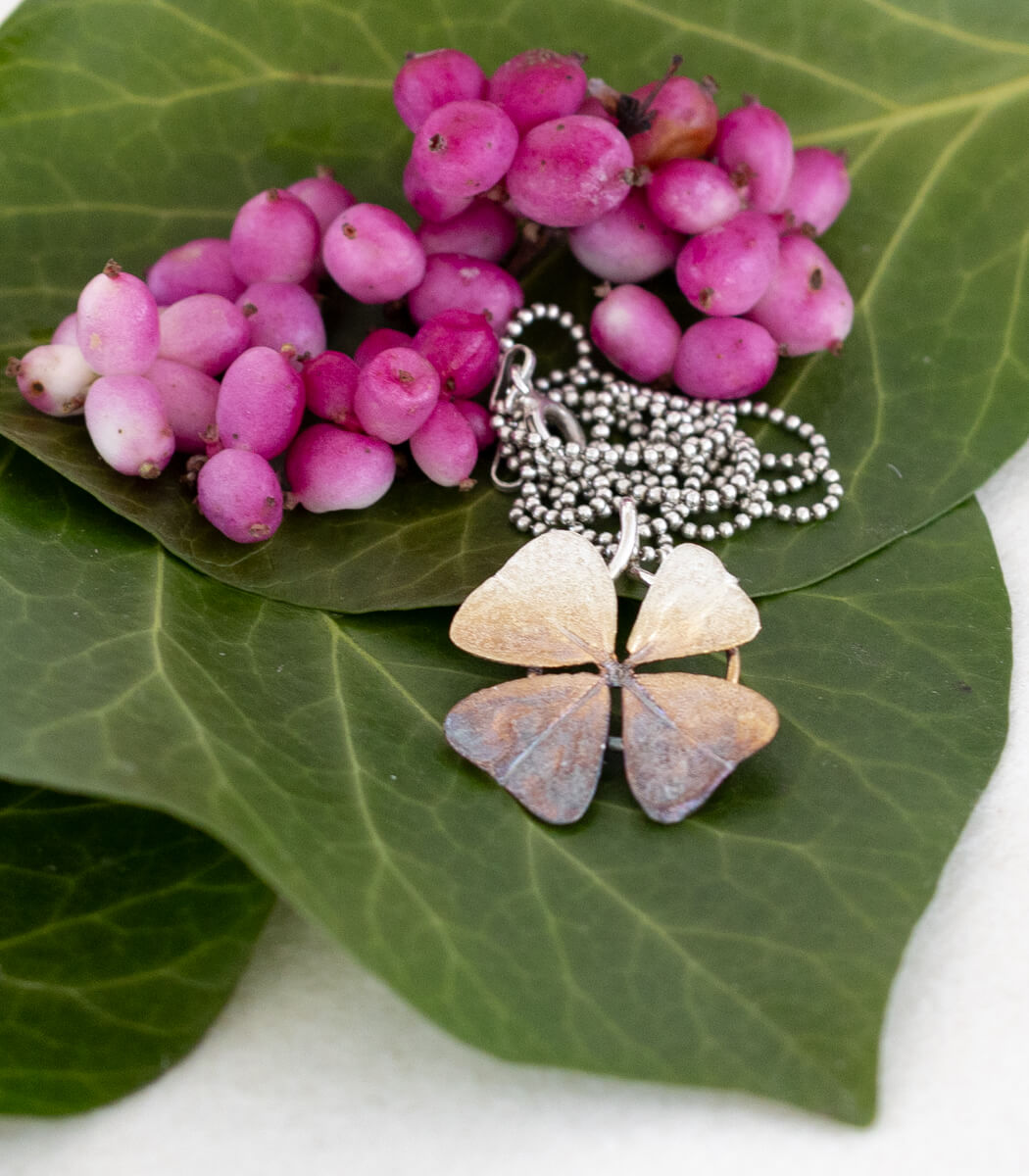 Glücksklee Anhänger Silber