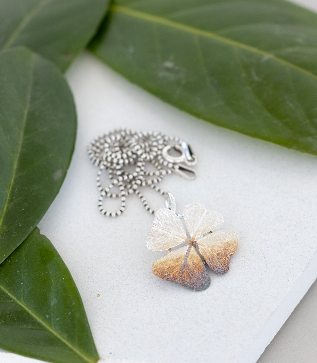 Glücksklee Anhänger Silber