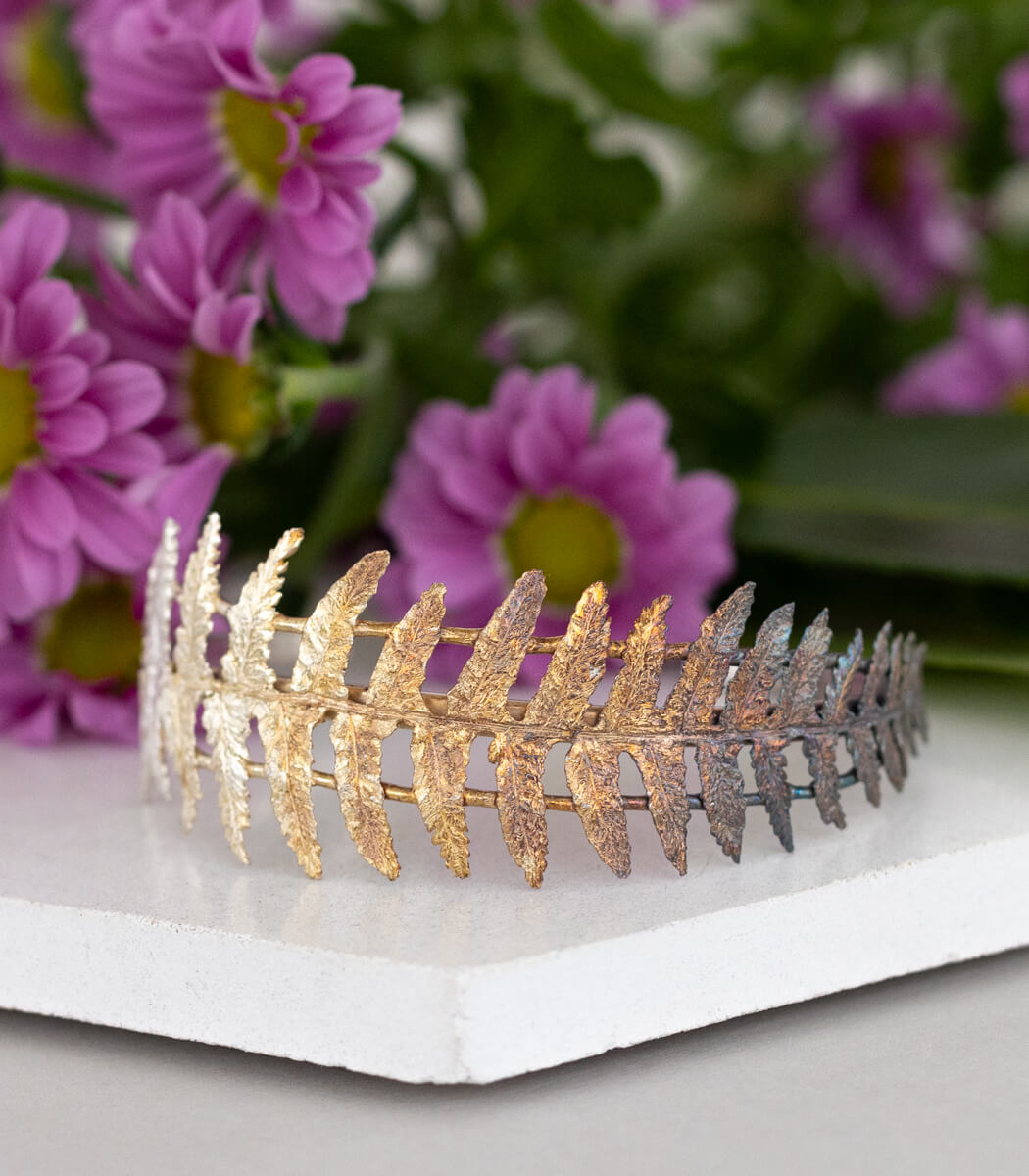 Farnblatt Armspange Silber