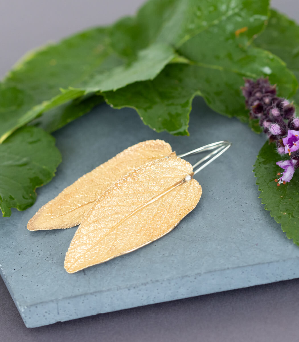 Salbeiblatt Ohrhänger Bronze