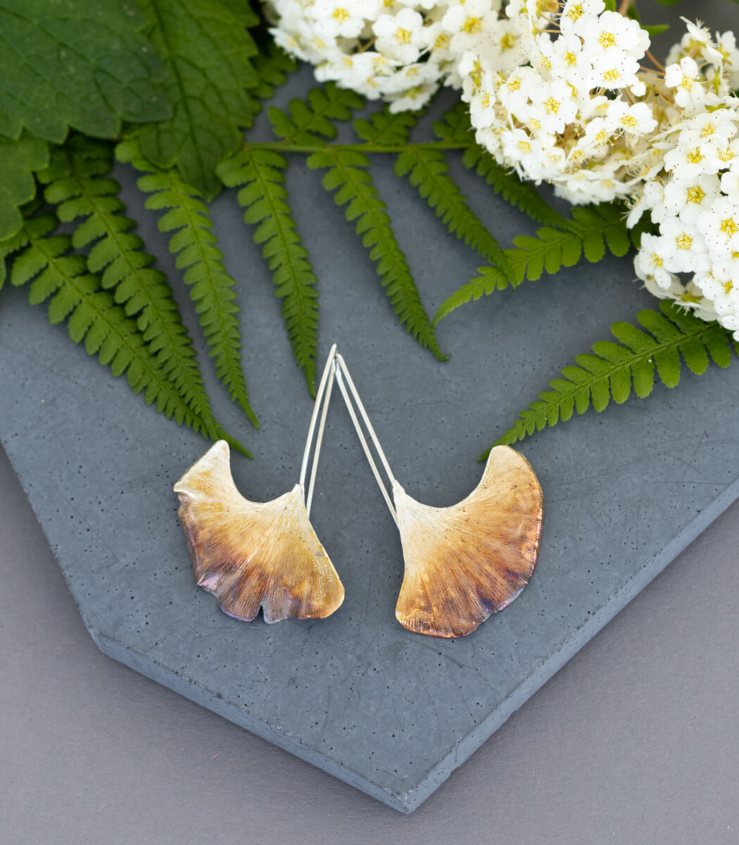Ginkgo Ohrhänger Silber