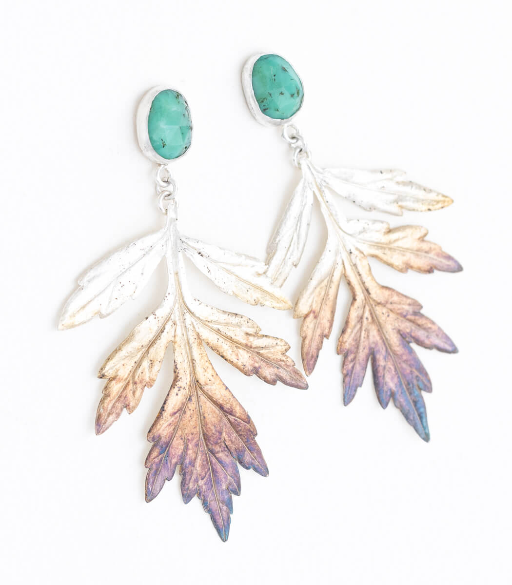 Beifuß Ohrhänger Chrysoprase Silber