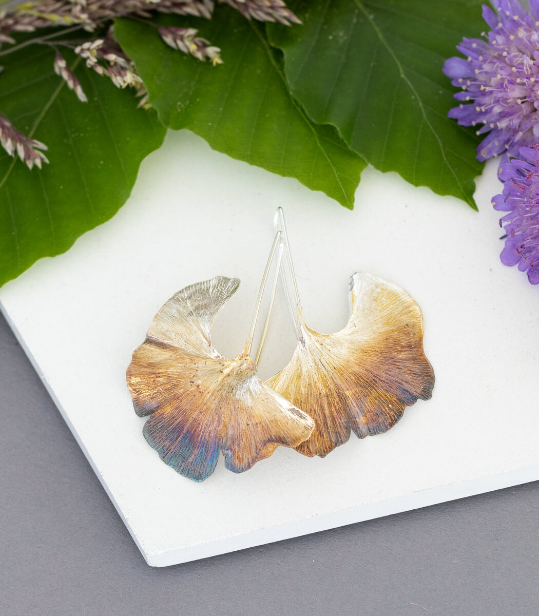 Ginkgo Ohrhänger Silber