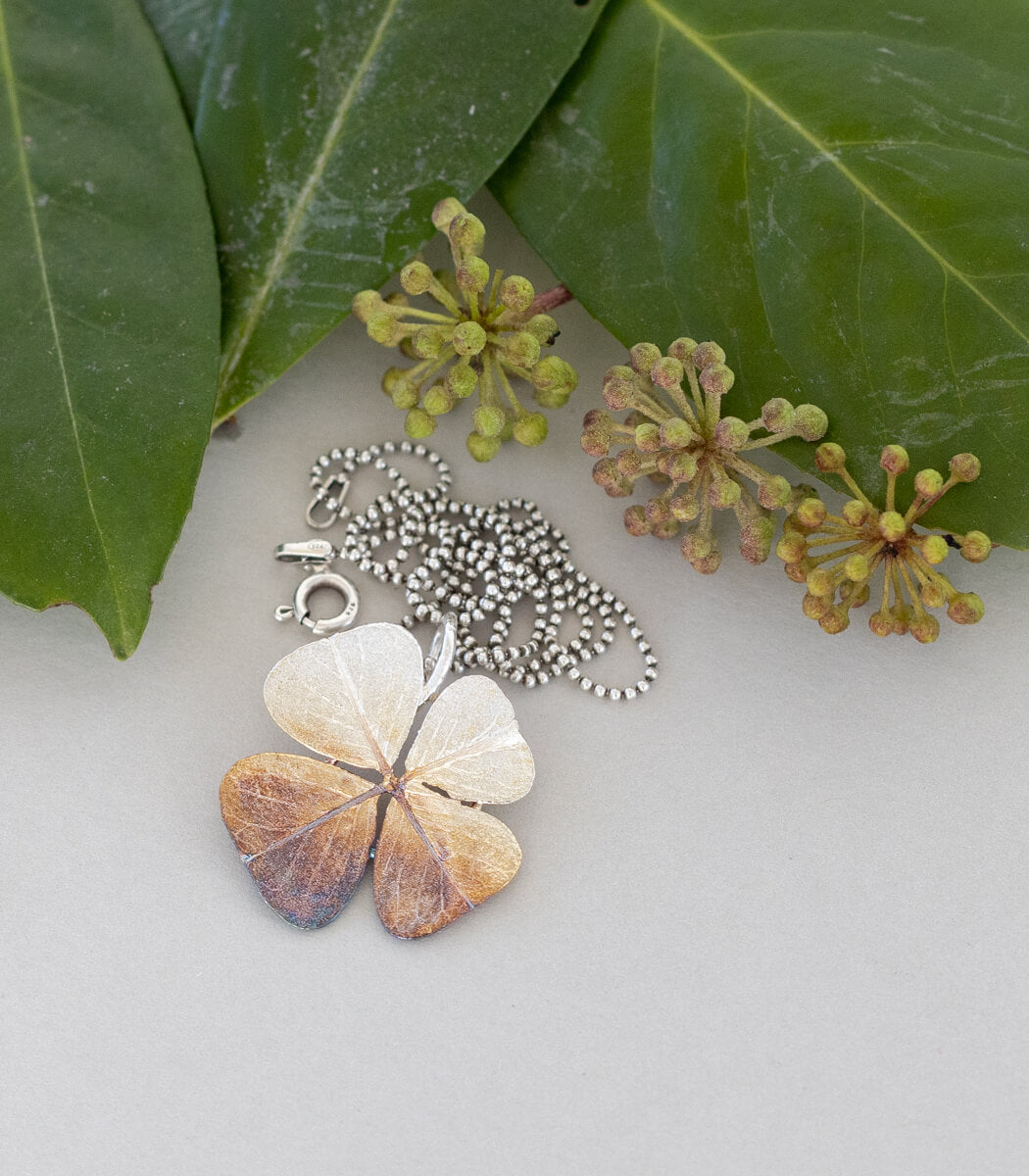 Glücksklee Anhänger Silber