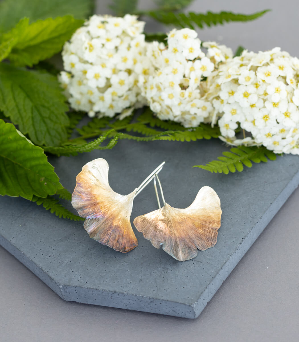 Ginkgo Ohrhänger Silber