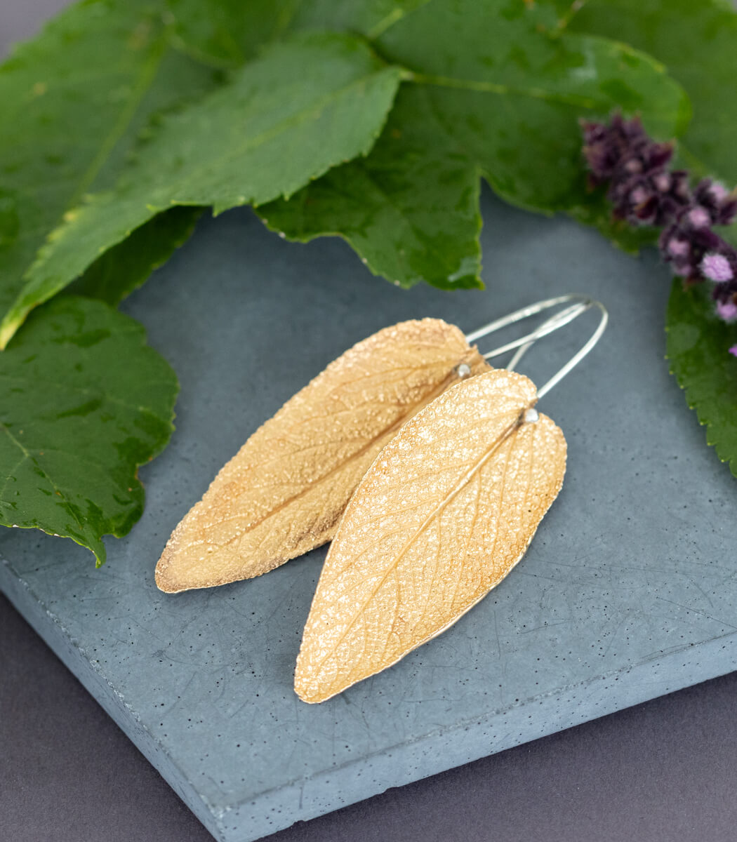 Salbeiblatt Ohrhänger Bronze