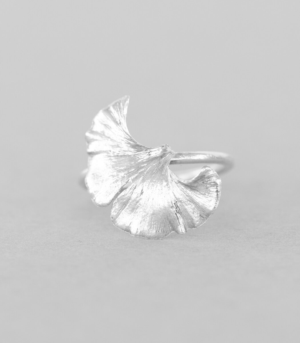 Ginkgoblatt Ring Silber Gr. 55