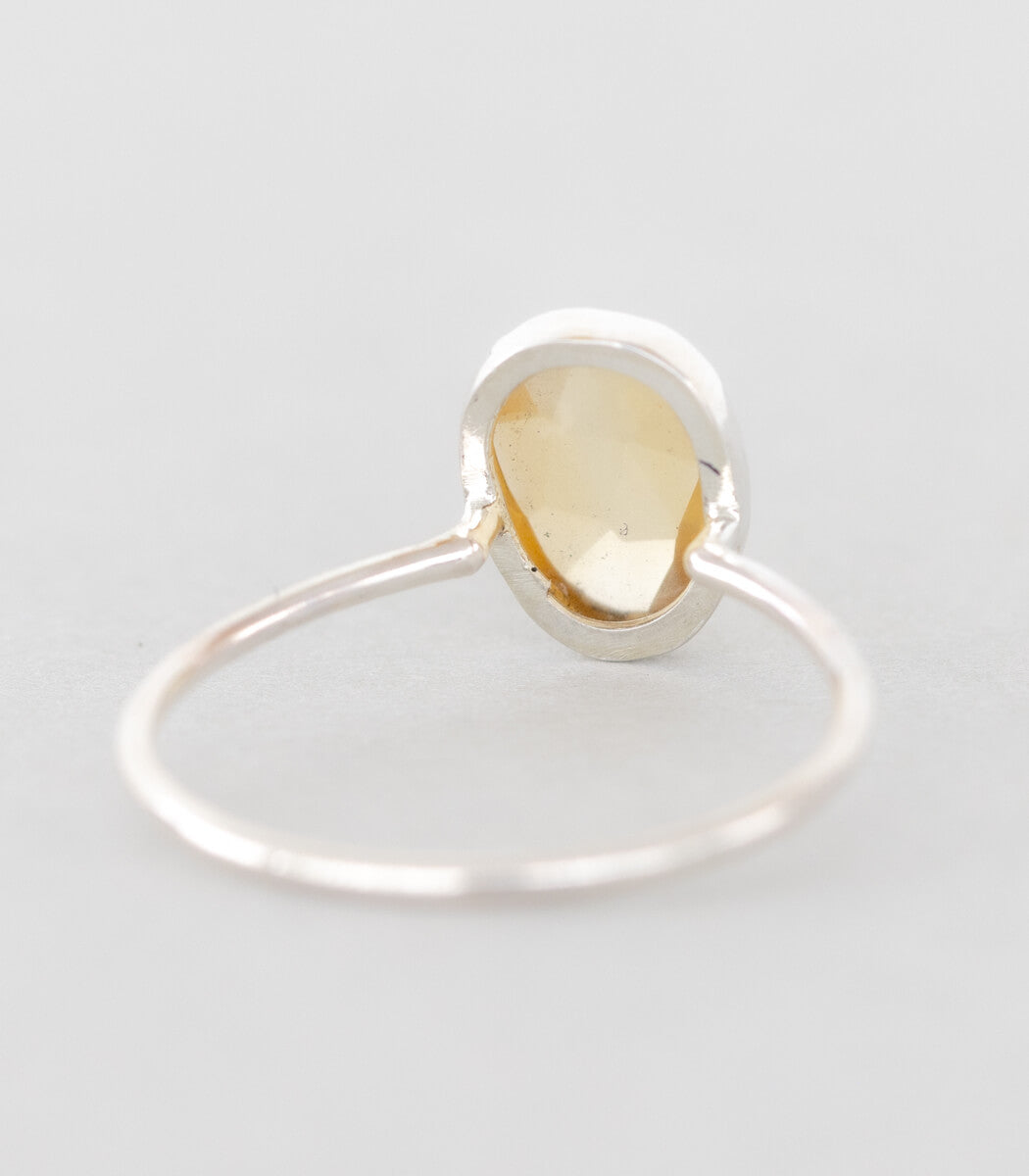 Citrin Ring Silber Gr. 58
