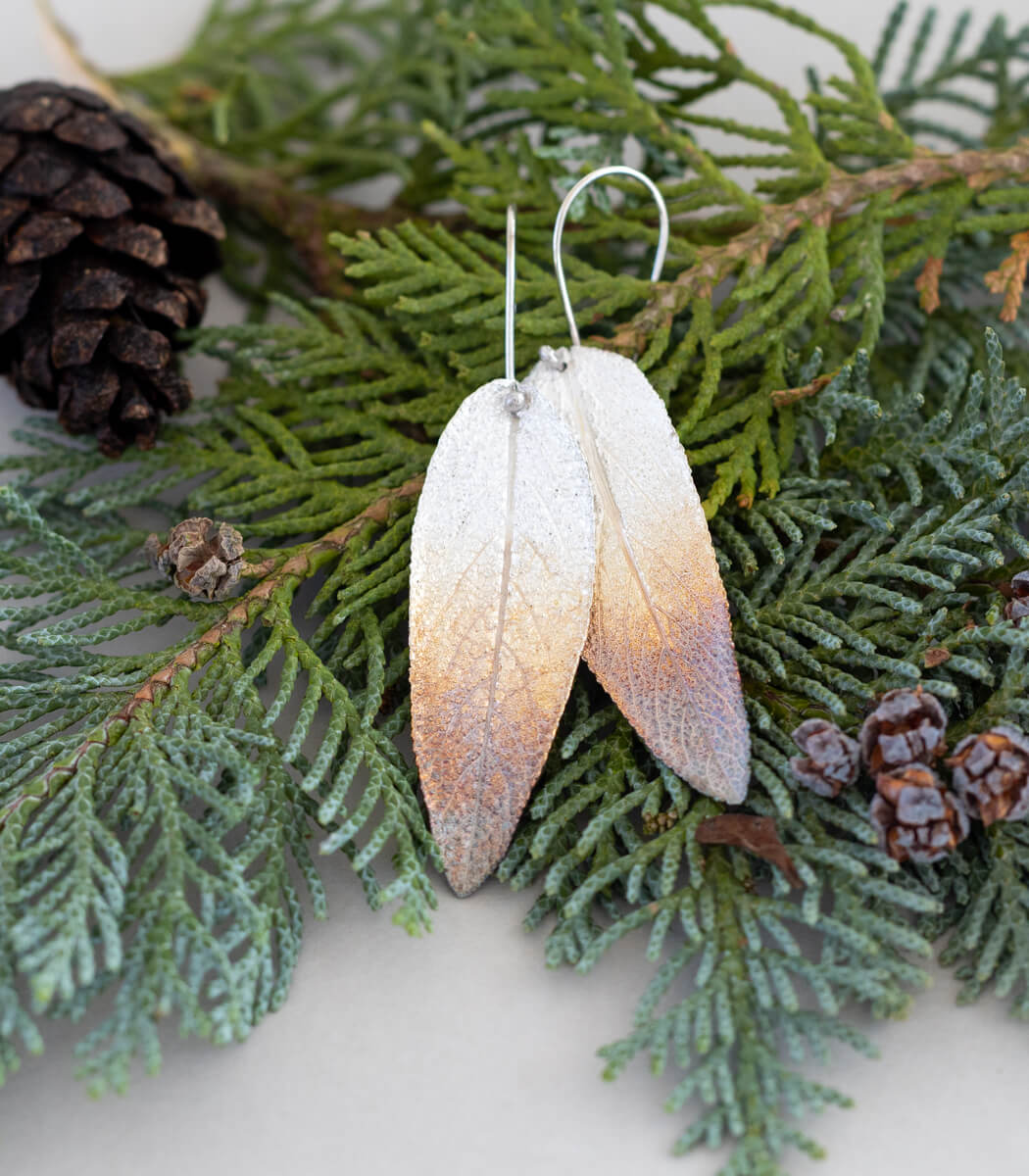 Salbeiblatt Ohrhänger Silber