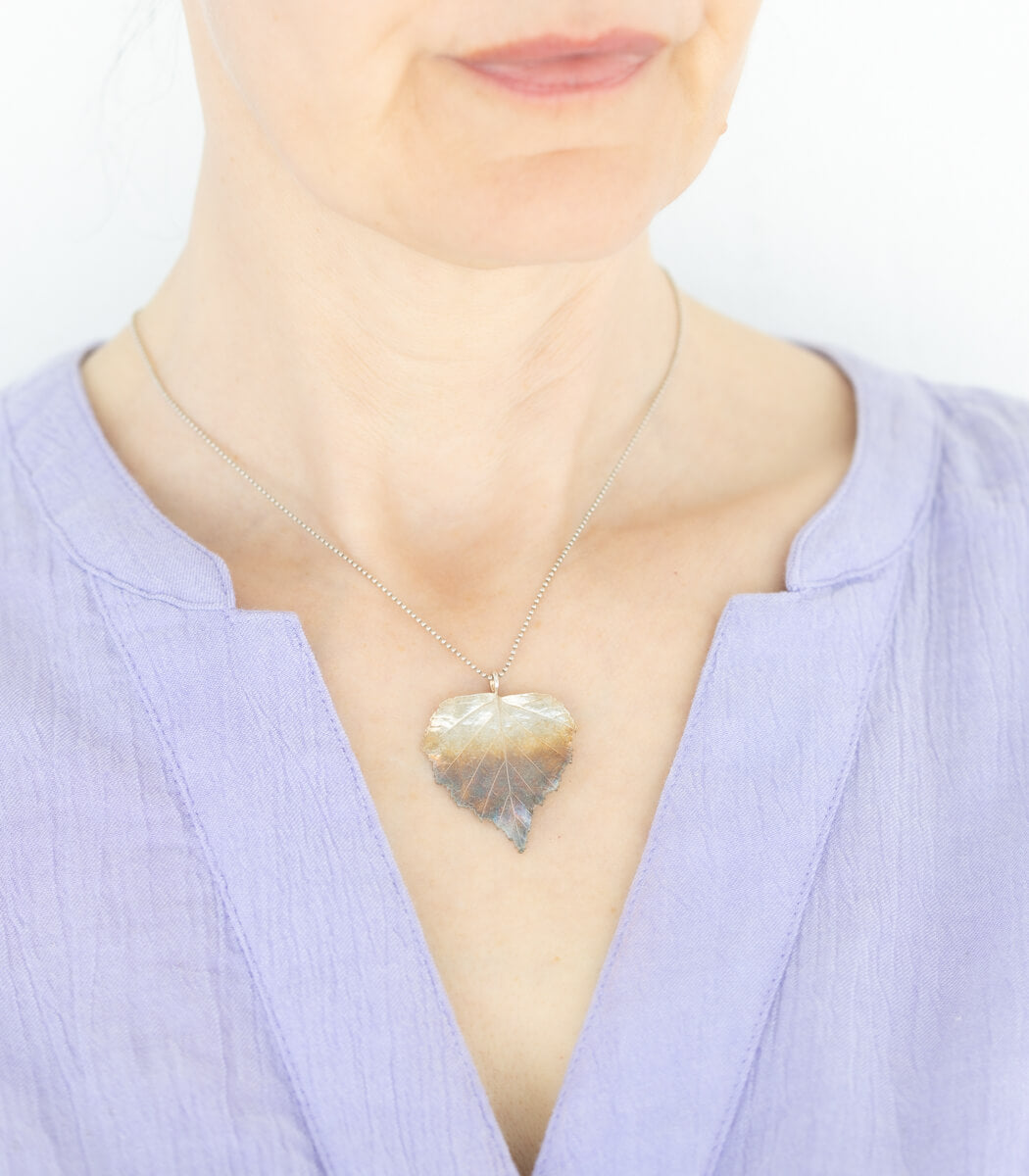 Birkenblatt Anhänger Silber
