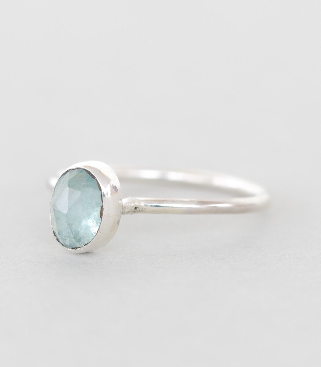 Kyanit wasserblau Ring Silber Gr. 57