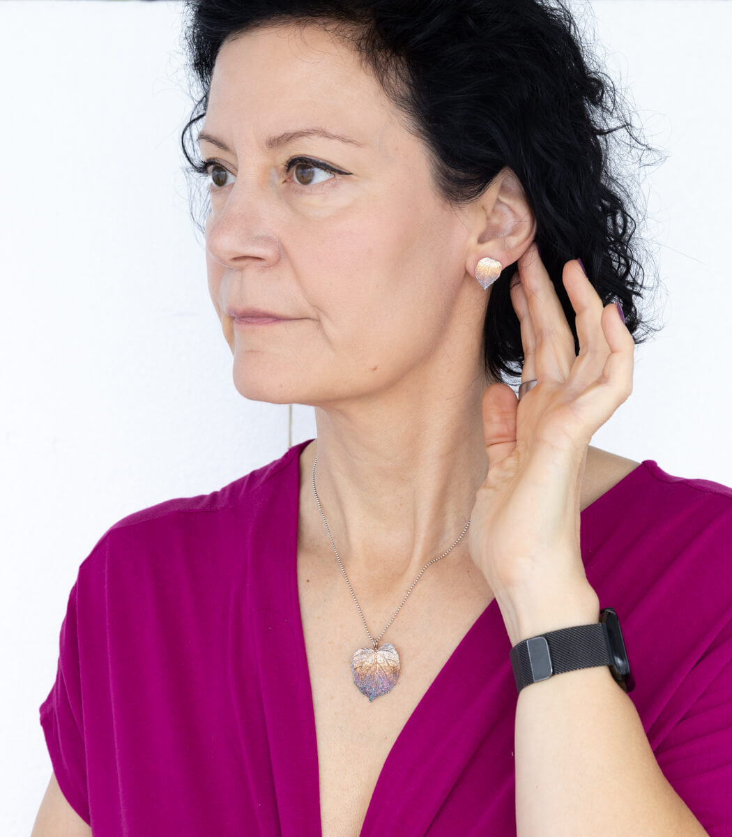 Lindenblatt Anhänger Silber