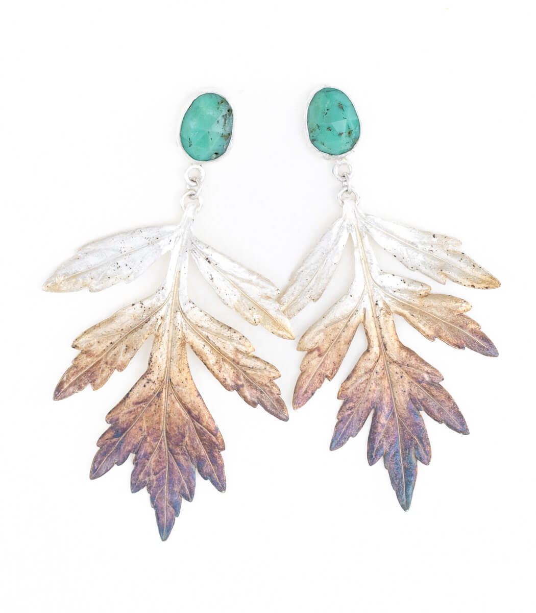 Beifuß Ohrhänger Chrysoprase Silber