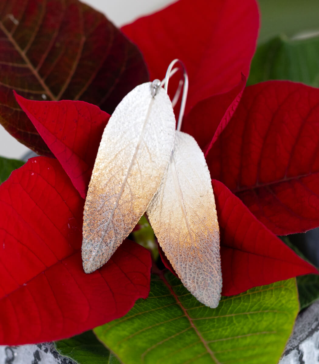 Salbeiblatt Ohrhänger Silber