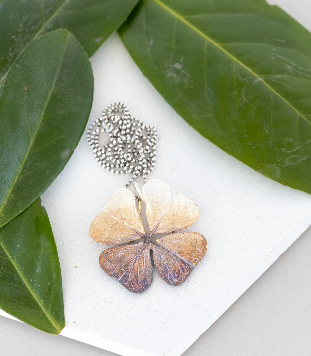 Glücksklee Anhänger Silber