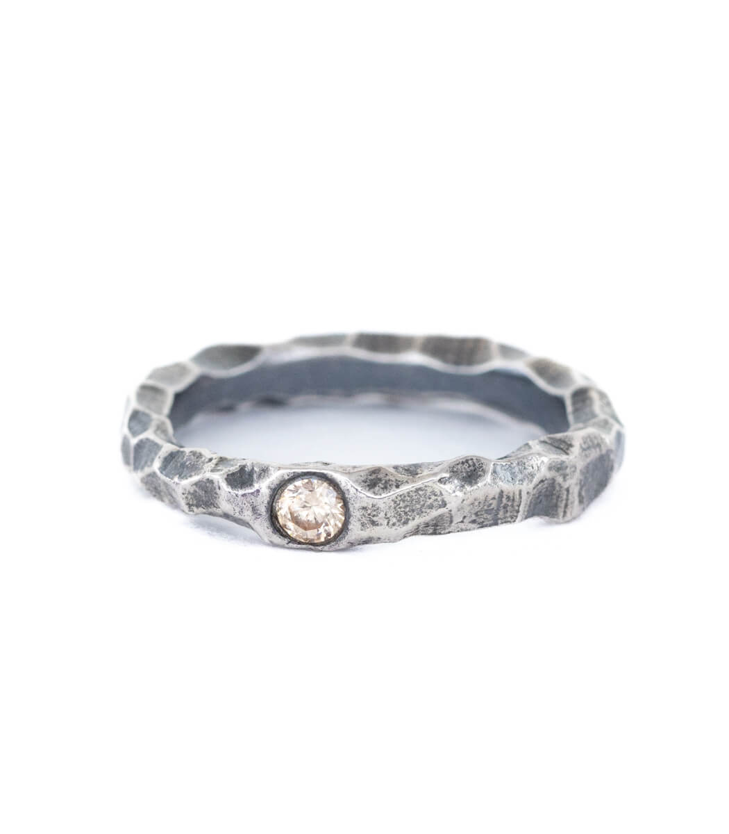 facettierter Ring in Silber mit Zirkonia Gr. 54