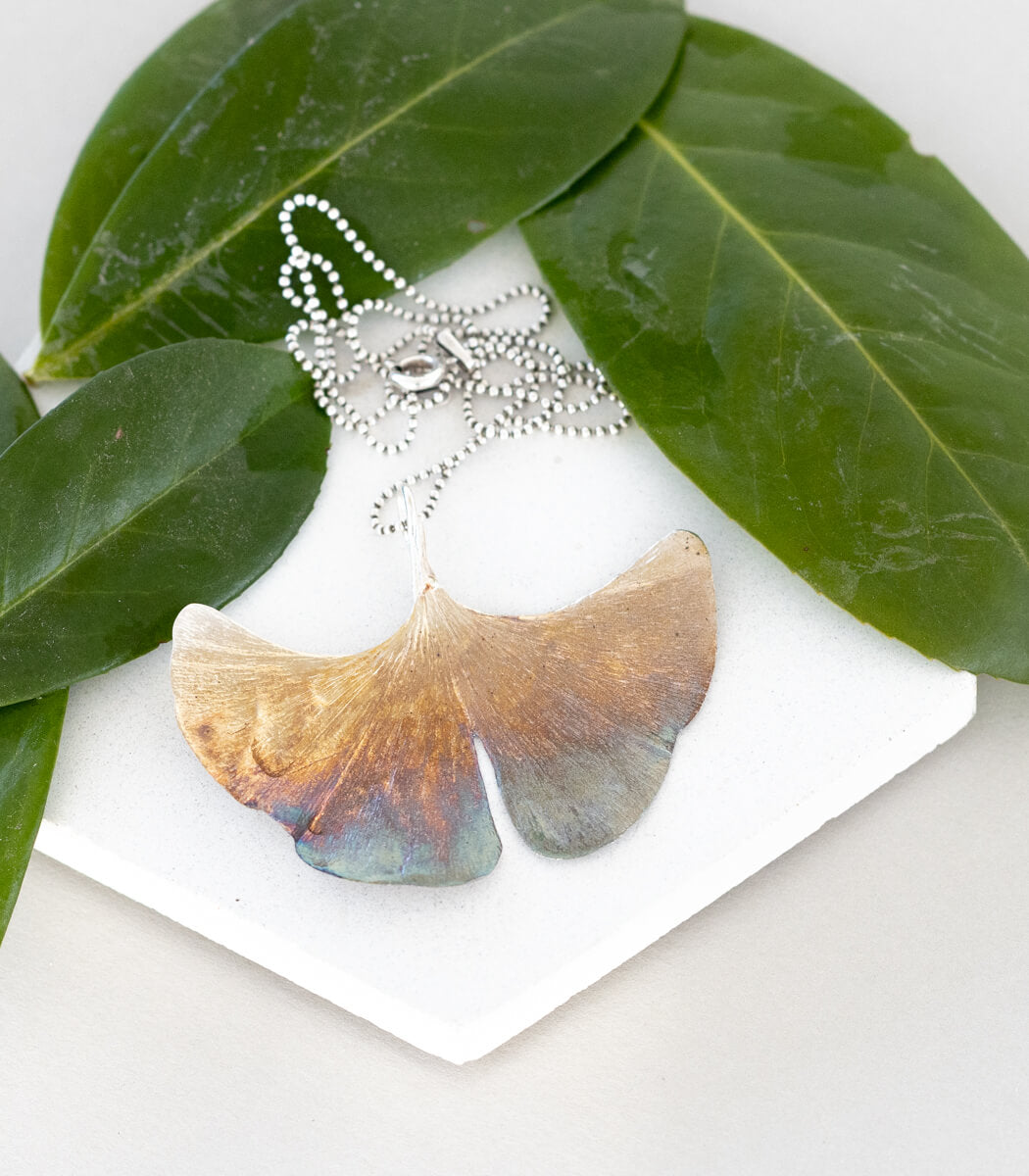 Ginkgo Anhänger Silber