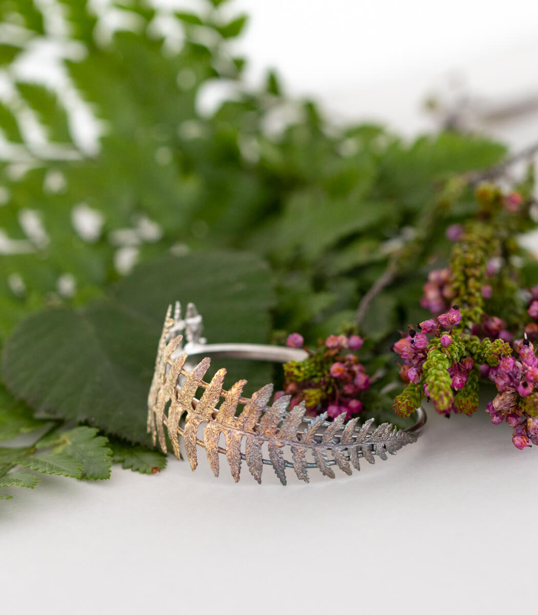 Farnblatt Armspange Silber