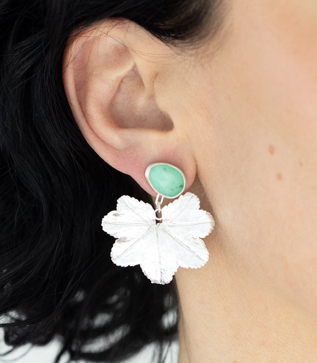 Frauenmantel Ohrhänger Chrysophras Silber