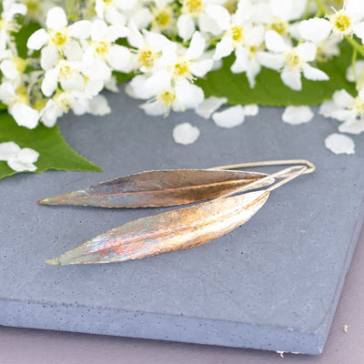 Willow leaf earrings silver