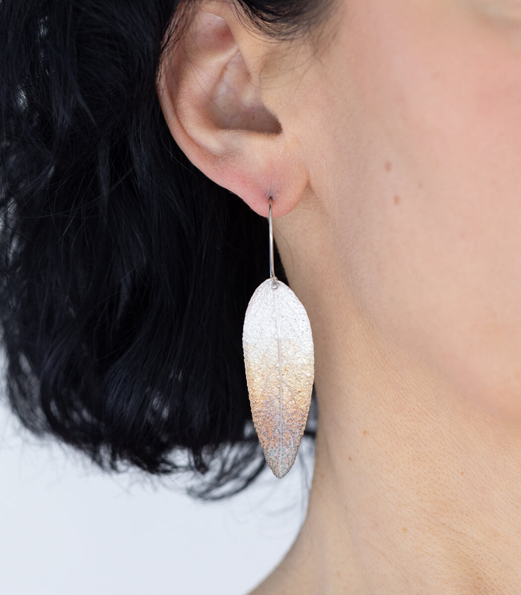 Salbeiblatt Ohrhänger Silber