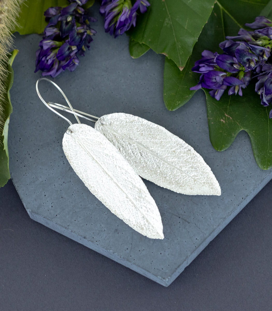 Salbeiblatt Ohrhänger Silber