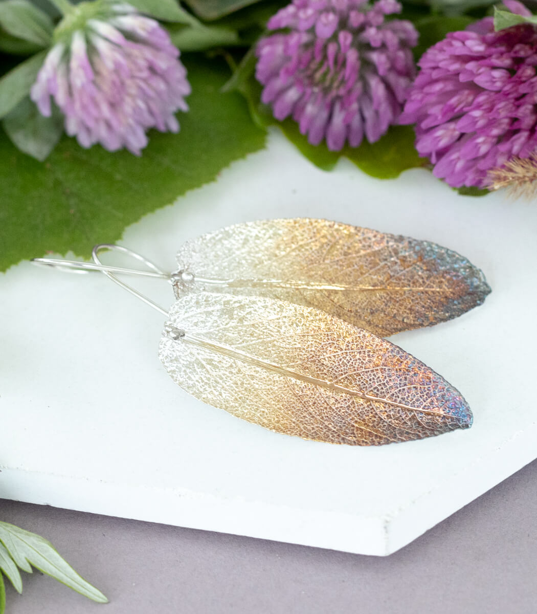 Salbeiblatt Ohrhänger Silber