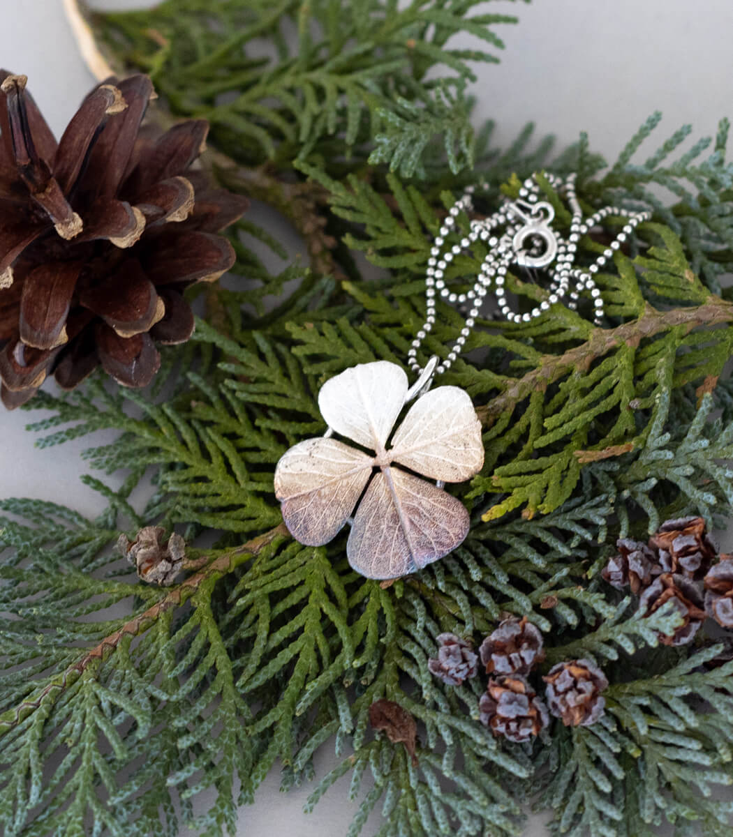 Glücksklee Anhänger Silber