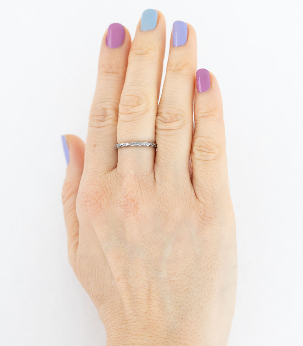 facettierter Ring in Silber Gr. 57