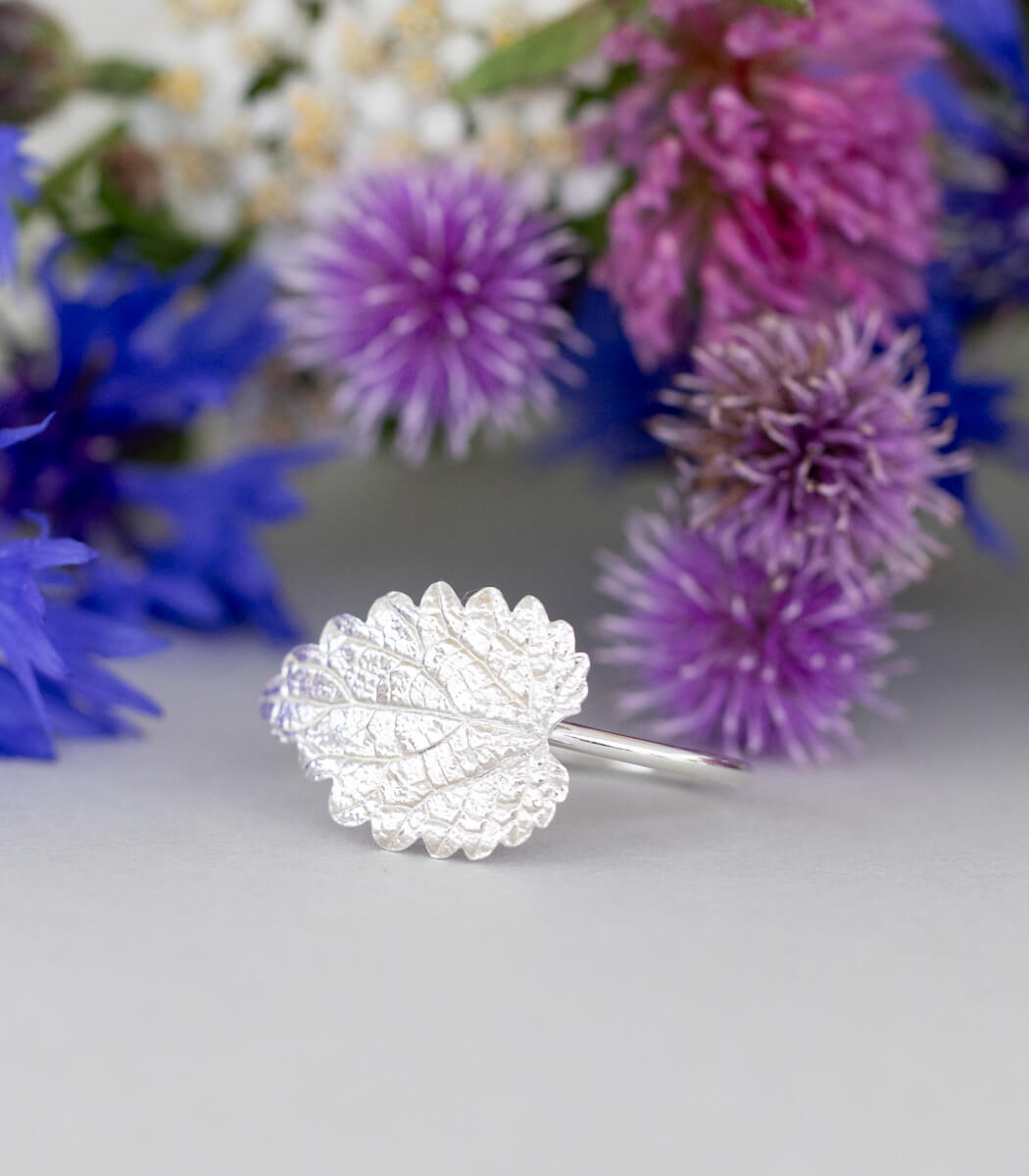 Brennnessel Ring Silber Gr. 60