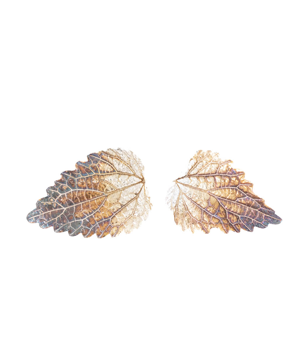 Brennnessel Ohrstecker Silber