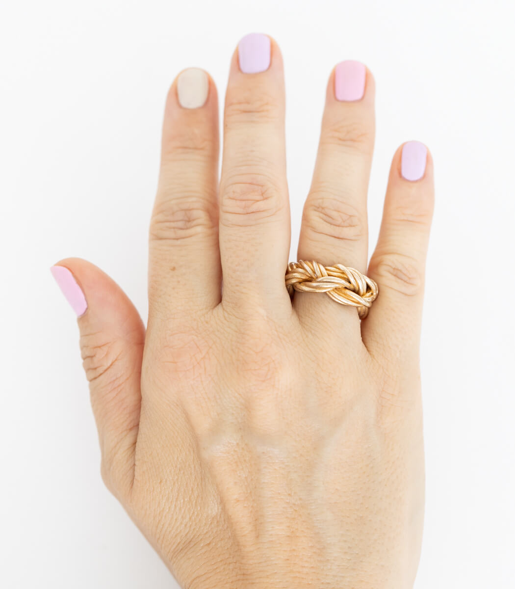 Bronze Ring geflochten Gr. 52