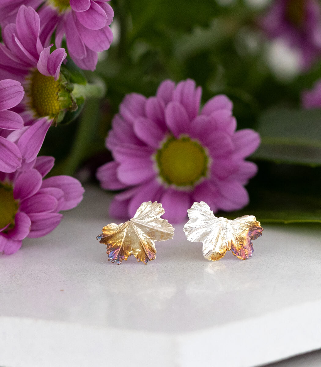 Frauenmantel Ohrstecker Silber