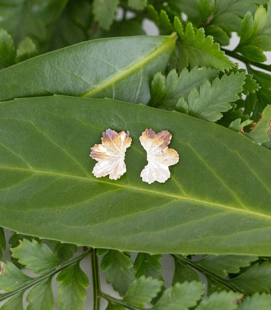 Frauenmantel Ohrstecker Silber