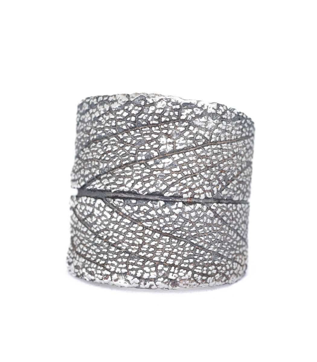 Salbeiblatt Silber Ring Gr. 52 – Übersicht Ringschiene, Naturschmuck Unikat von goodrun