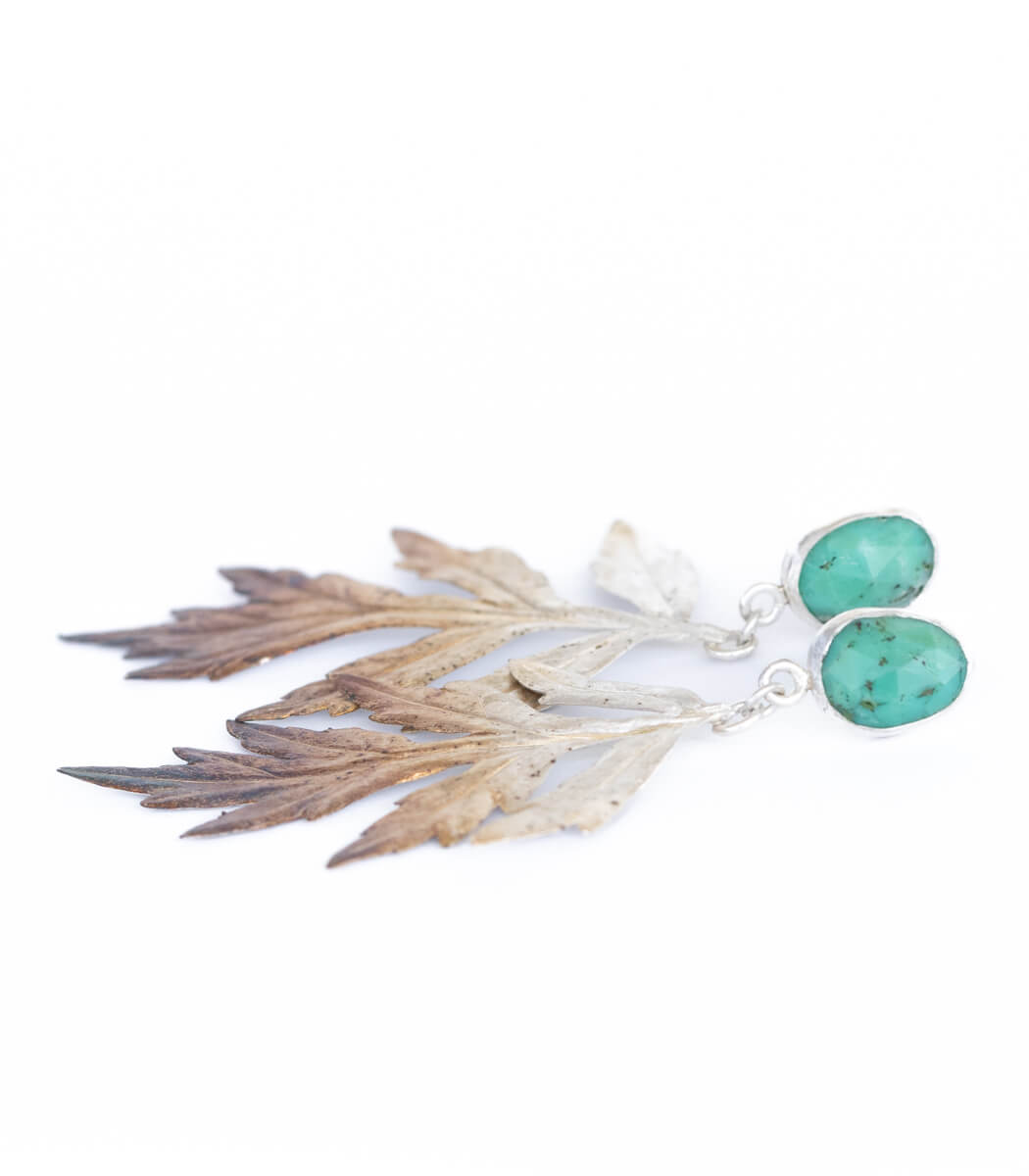 Beifuß Ohrhänger Chrysoprase Silber