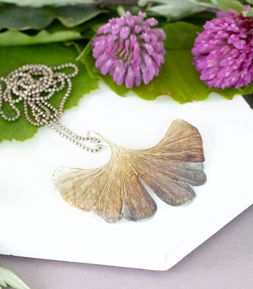 Ginkgo Anhänger Silber