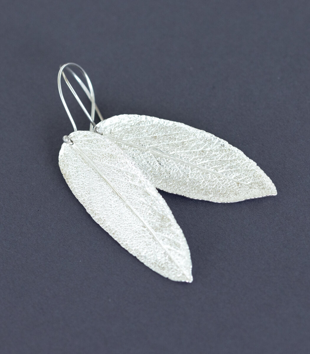 Salbeiblatt Ohrhänger Silber